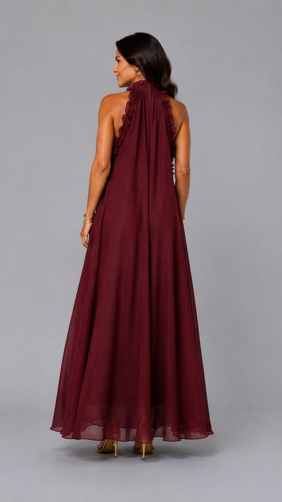 Fernanda | Robe Longue Sans Manches en Lin à Volants Élégants