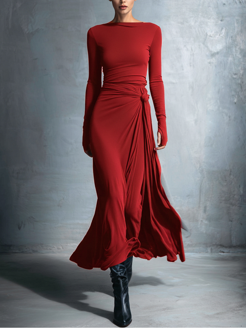 Vittoria · Robe longue avec nœud latéral