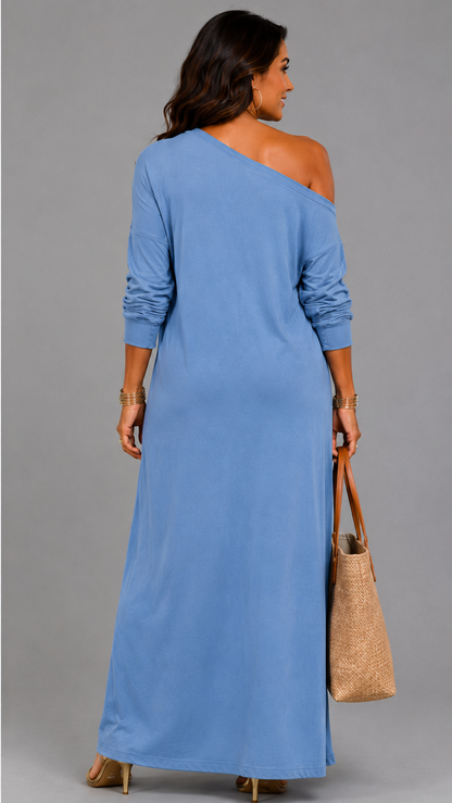 Asterelle | Robe Midi Élégante à Fente Latérale