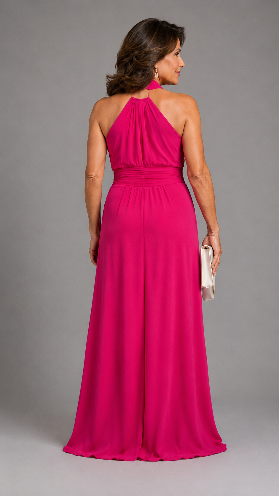 Vaelora | Robe Midi Élégante à Décolleté Halter Croisé