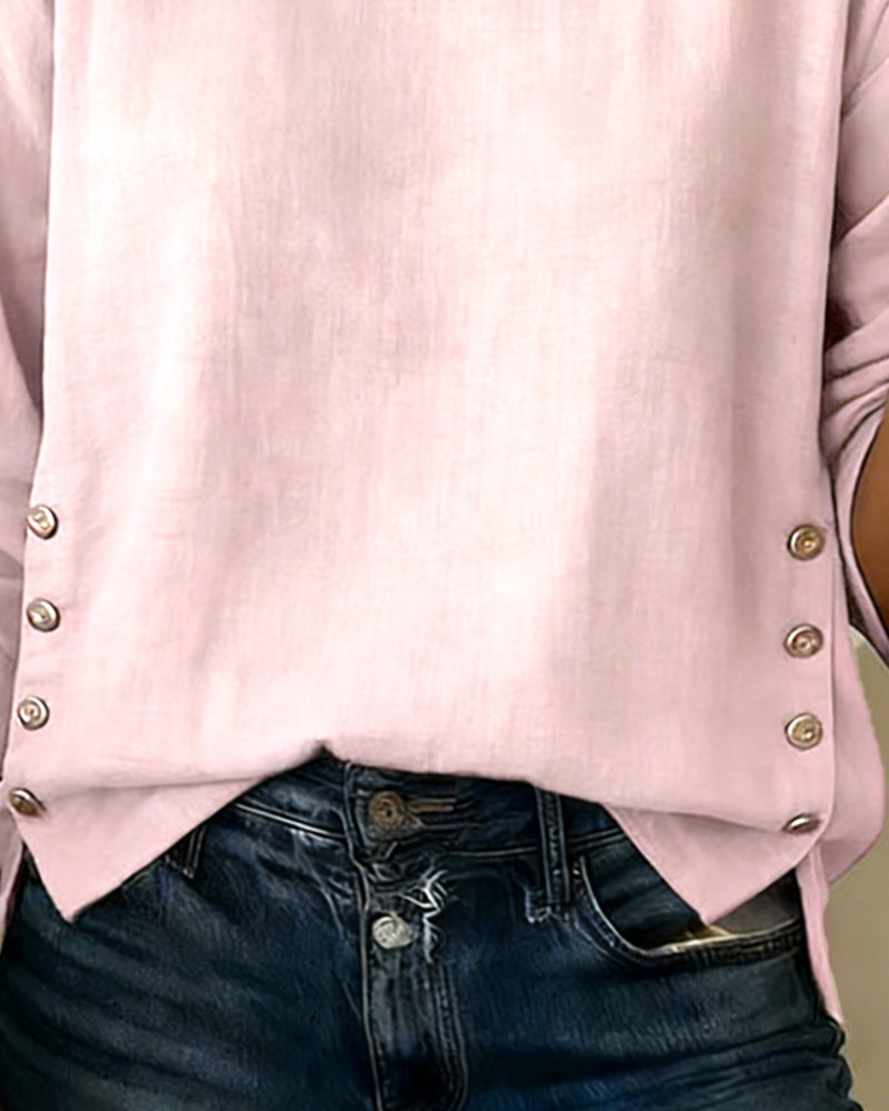 Cara | Top décontracté avec bouton décoratif