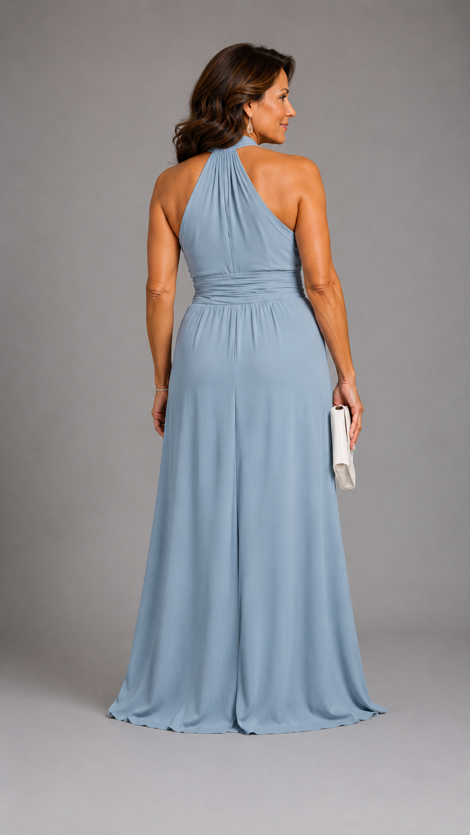 Vaelora | Robe Midi Élégante à Décolleté Halter Croisé